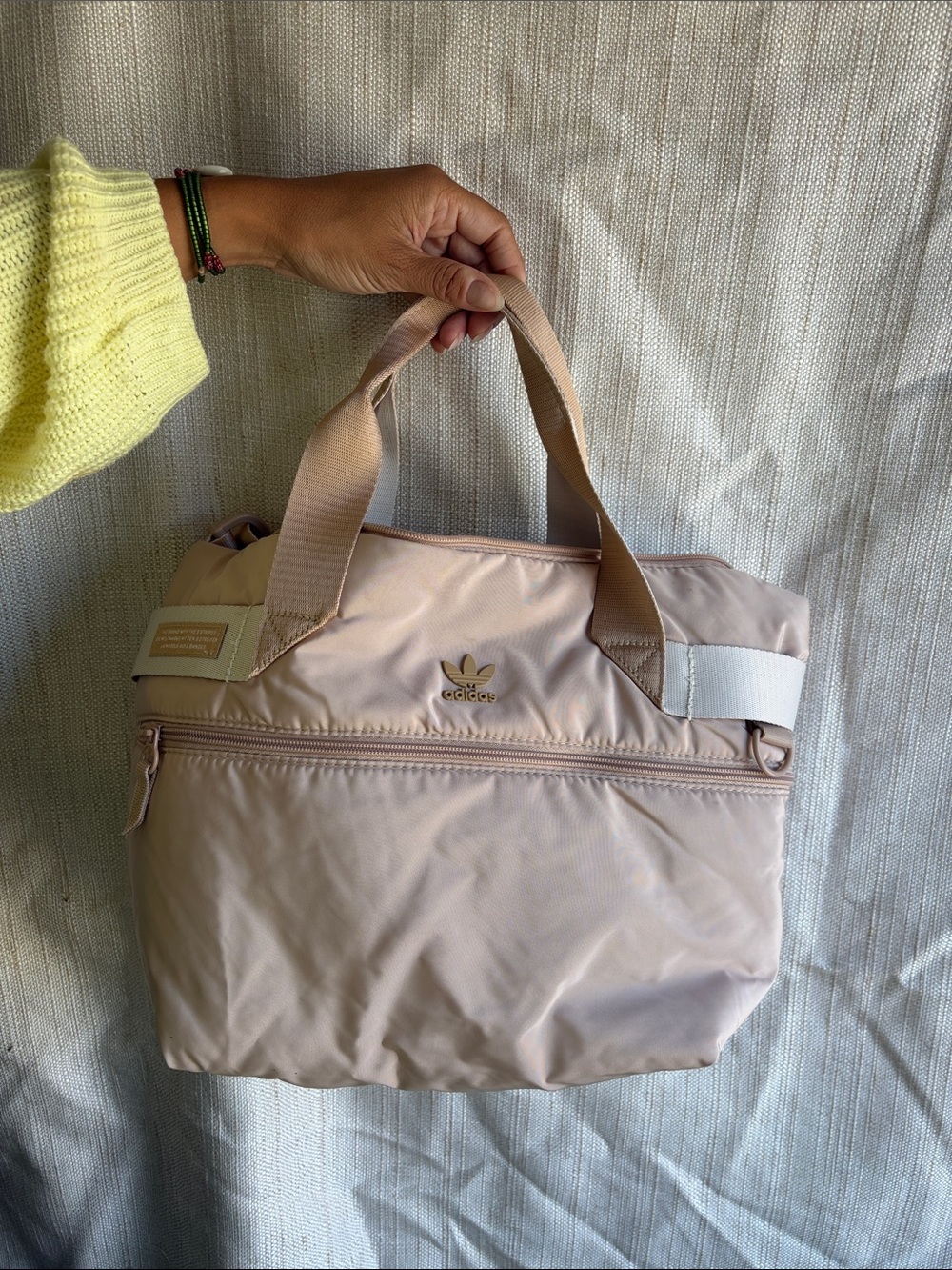 adidas Light Blush Pink Tote Bag with Top Handles